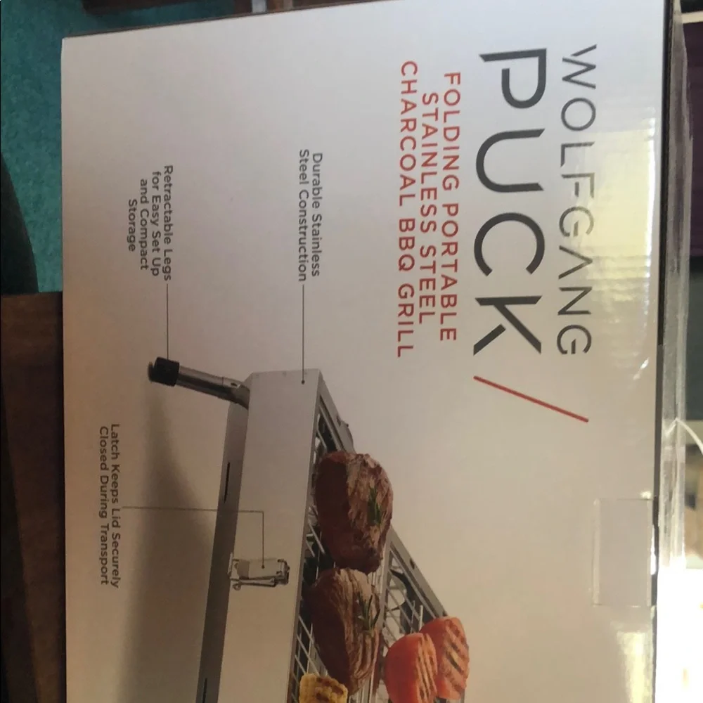 Folding Portable Stainless Steel Charcoal BBQ Grill - Silver